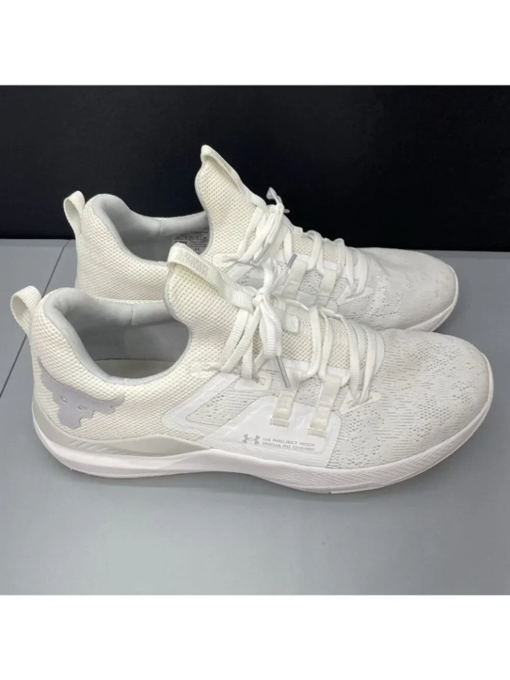 Under Armour Project Rock BSR Sneakers Shoes Athletic Training White Mens 13